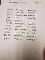 2017 Football Schedule West Broward High School